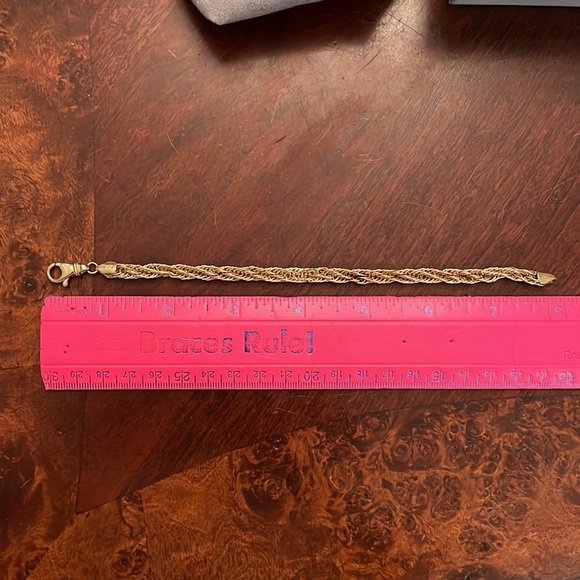 10kt yellow gold spiga barrel bracelet 8 in. By Michael Anthony real gold - Picture 4 of 6